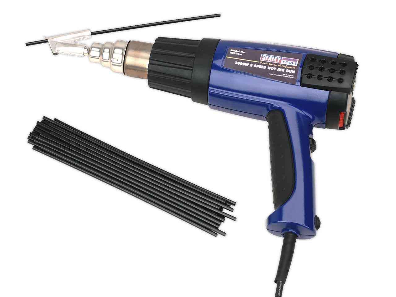 Sealey HS102K Plastic Welding Kit including HS102 Hot Air Gun