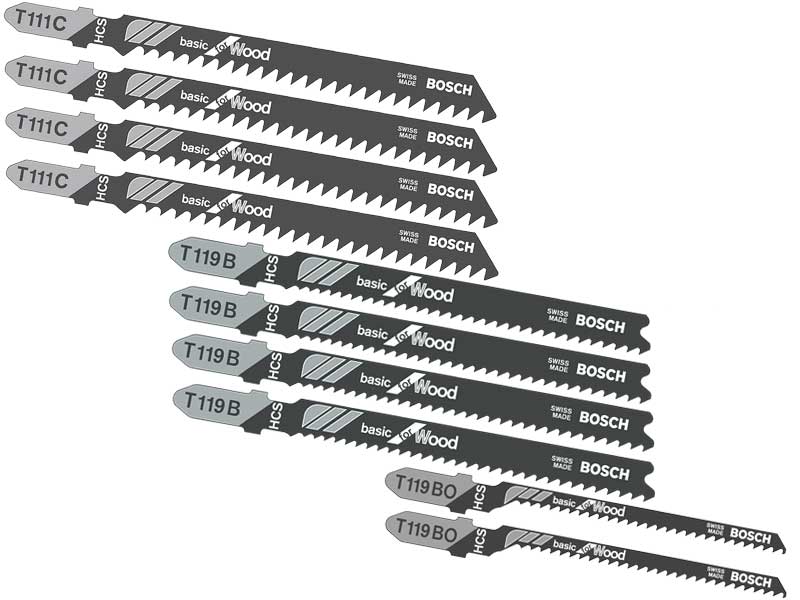 Bosch 2607010629 10 Piece Single Lug Shank Jigsaw Blade Set