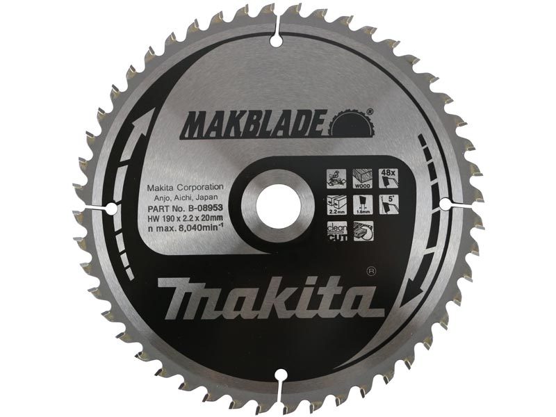 Makita B-09042 190mm Makblade for Stationary Saws 190 x 20 x 60T
