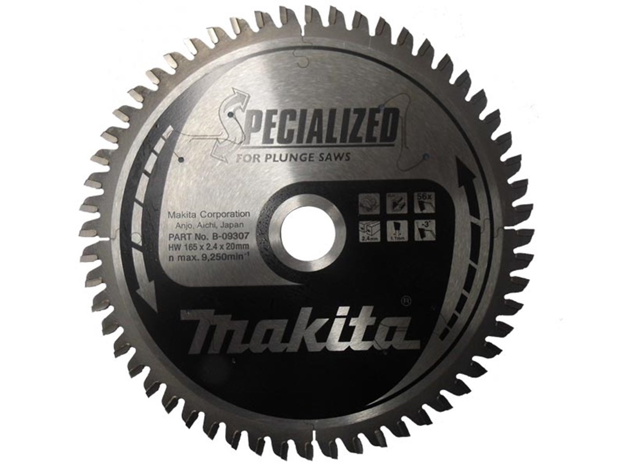 Makita B-09307 SP6000K,DSP600 Daire Testere için Elmas Daire Testere Bıçağı 165x20mm 56 Diş
