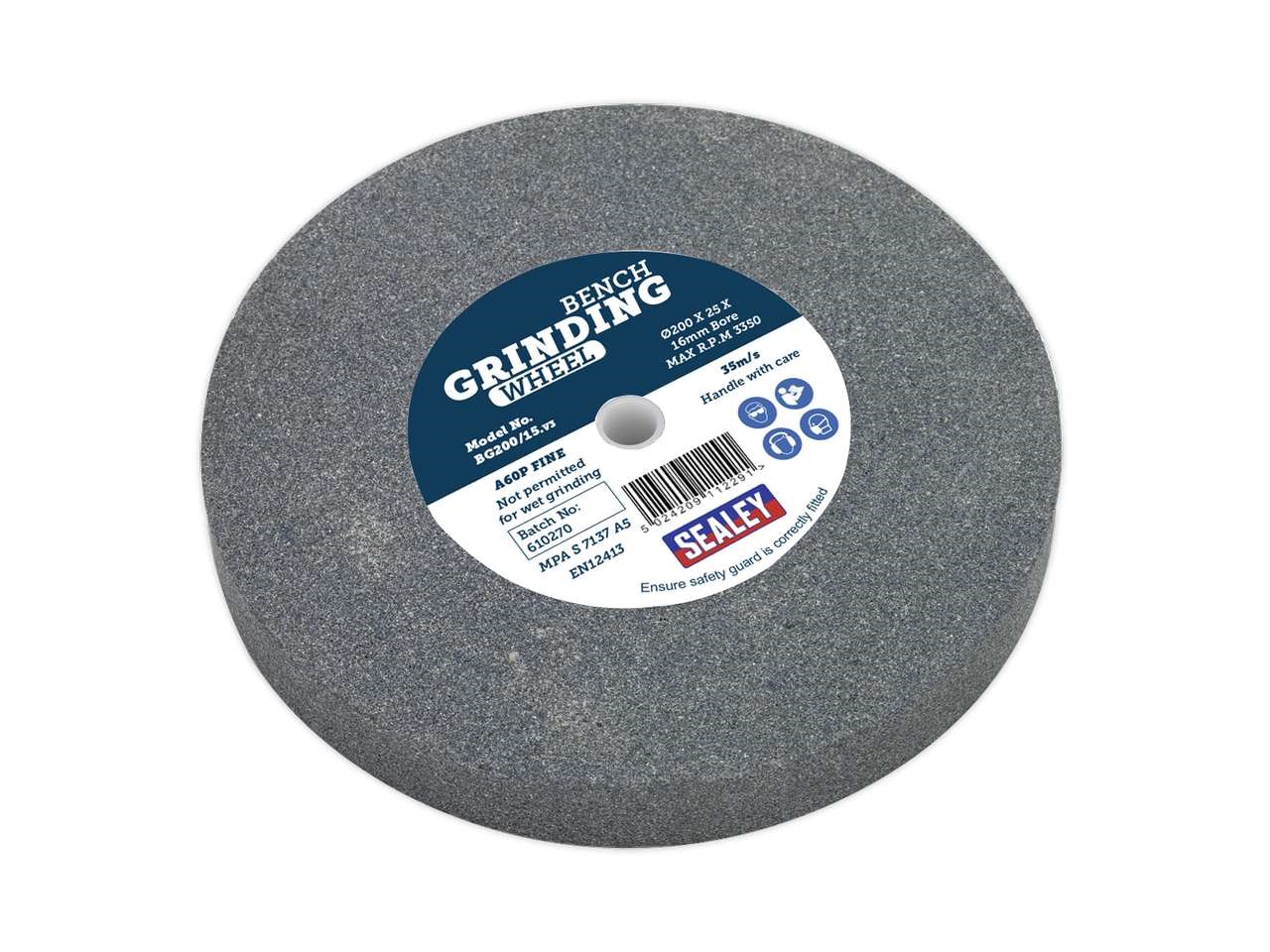 Sealey BG200/15 Ø200 A60P Fine Grinding Stone for Bench Grinder