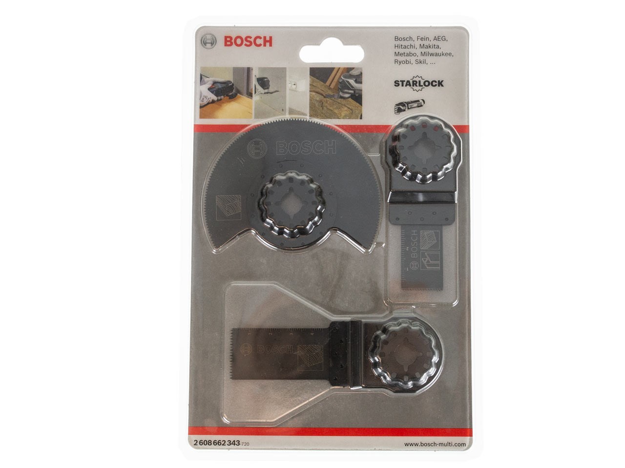 Bosch 2608662343 3pc Starlock Multi Tool Blade Basic Wood Set