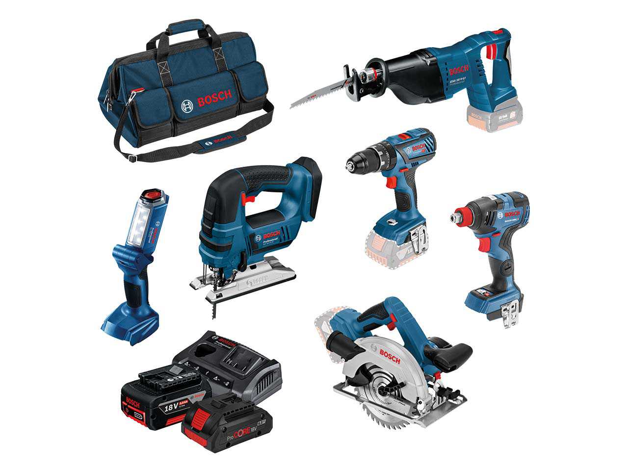 Bosch 0615990k9d 18v 3x4 0ah Li Ion 6 Piece Dynamicseries Power