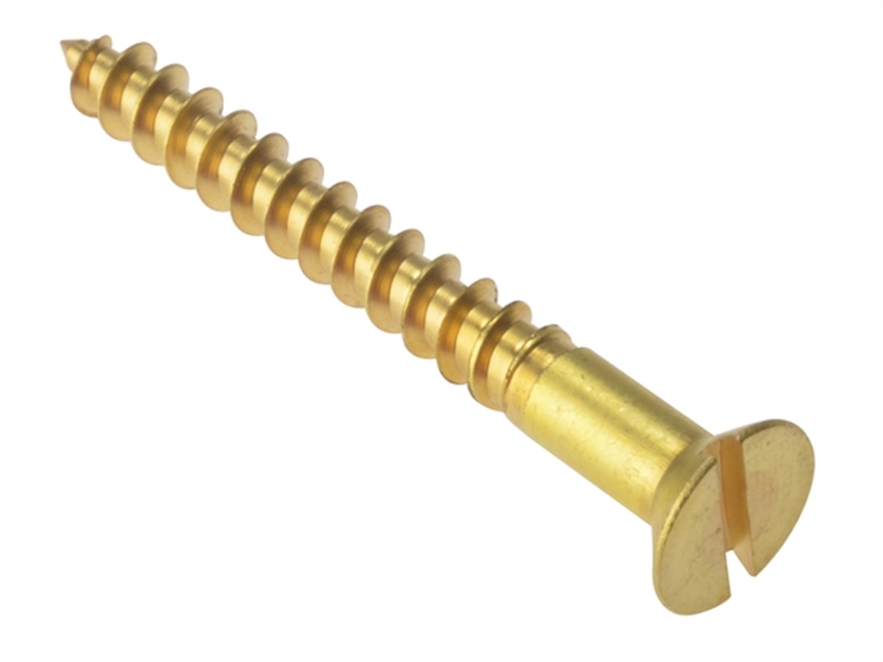 Forgefix Csk310br Wood Screw Slotted Countersunk Solid Brass 3 X 10 Box 100