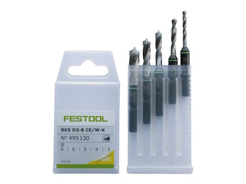 Festool 495130  BKS D 3-8 CE/W-K 5 Piece Mixed Centrotec Drill Bit Set
