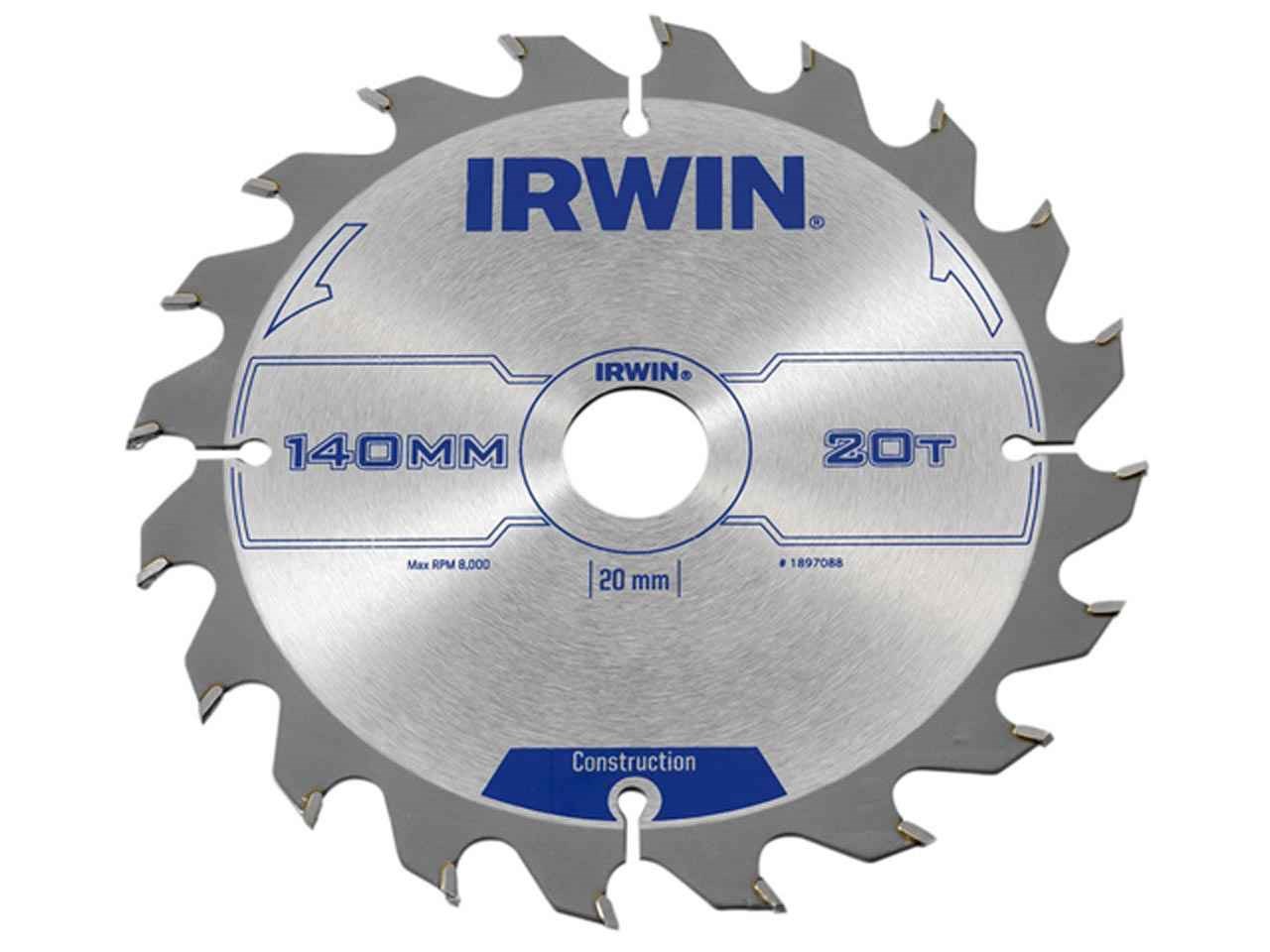 Irwin 1897088 Circular Saw Blade 140 x 20mm x 20T ATB