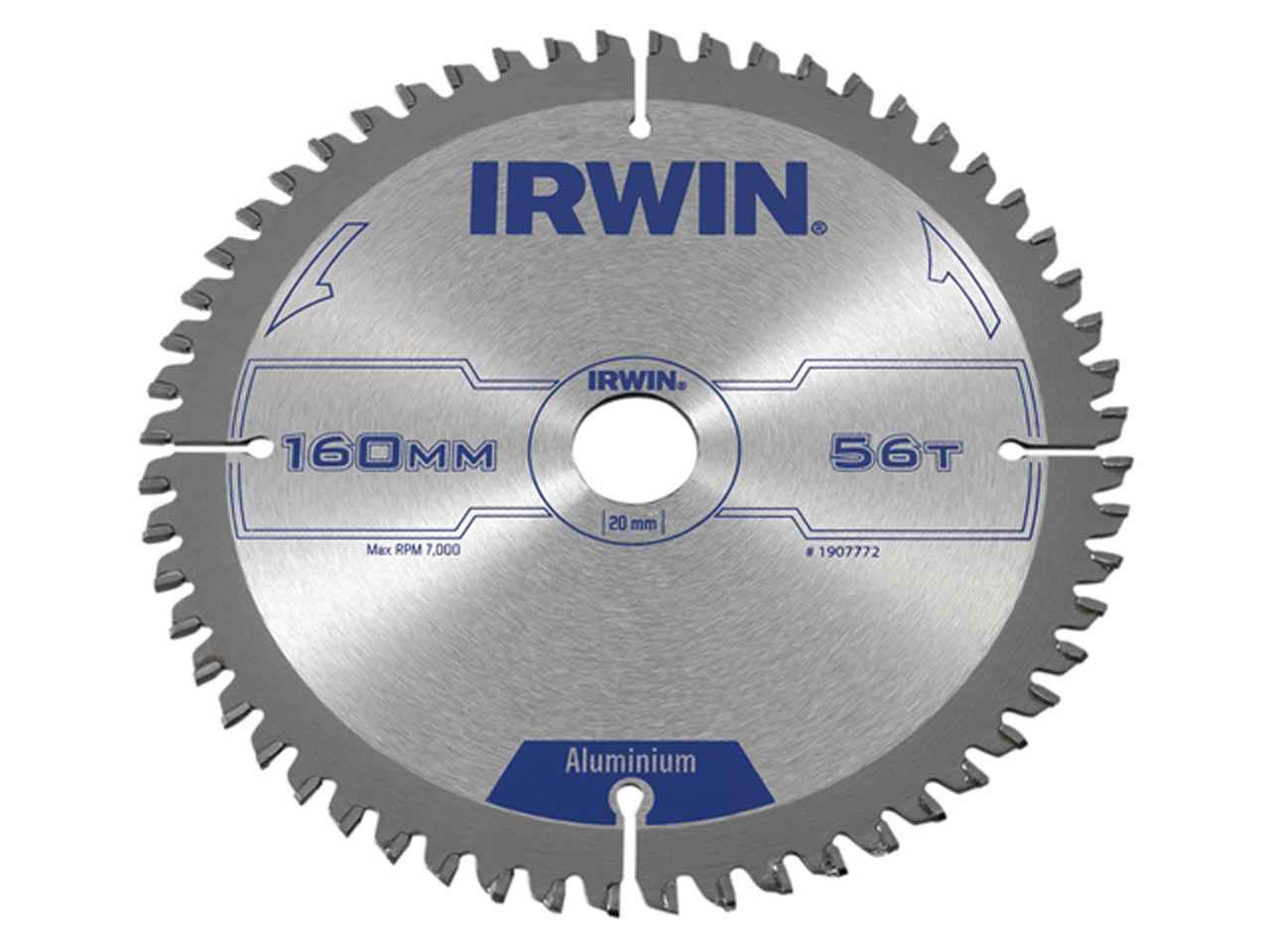 Irwin 1907772 Aluminium Circular Saw Blade 160 x 20mm x 56T