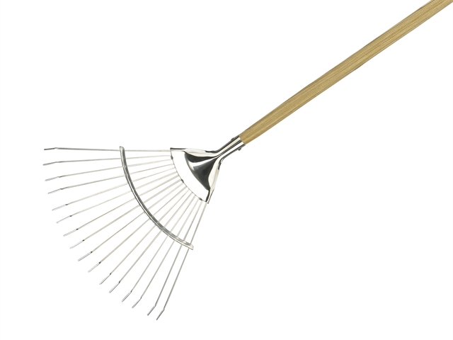 Kent and Stowe 70100061 Long Handled Lawn and Leaf Rake Stainless Steel