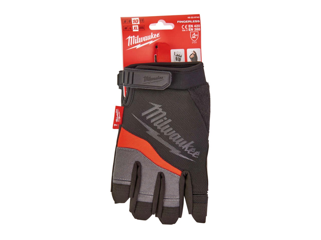 Milwaukee 48229743 Fingerless Gloves Extra Large Size 10