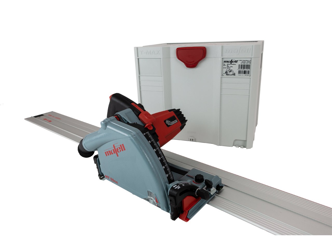 Mafell Mt55pk2110 110v 1400w Plunge Cut Saw Midimax With Rail Set