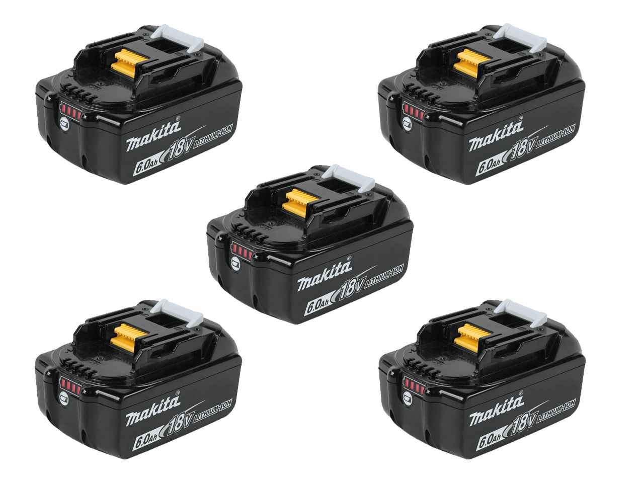 Makita BL1860BX5 5 x 18v 6Ah LXT Li-ion Genuine Makstar Battery Pack