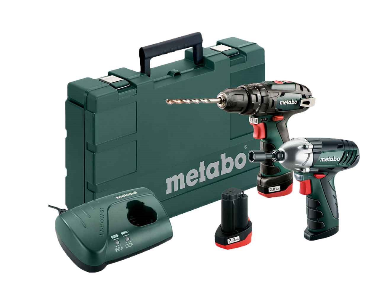 metabo-685091000-10-8v-2x2-0ah-li-ion-cordless-impact-drill-and-driver-set