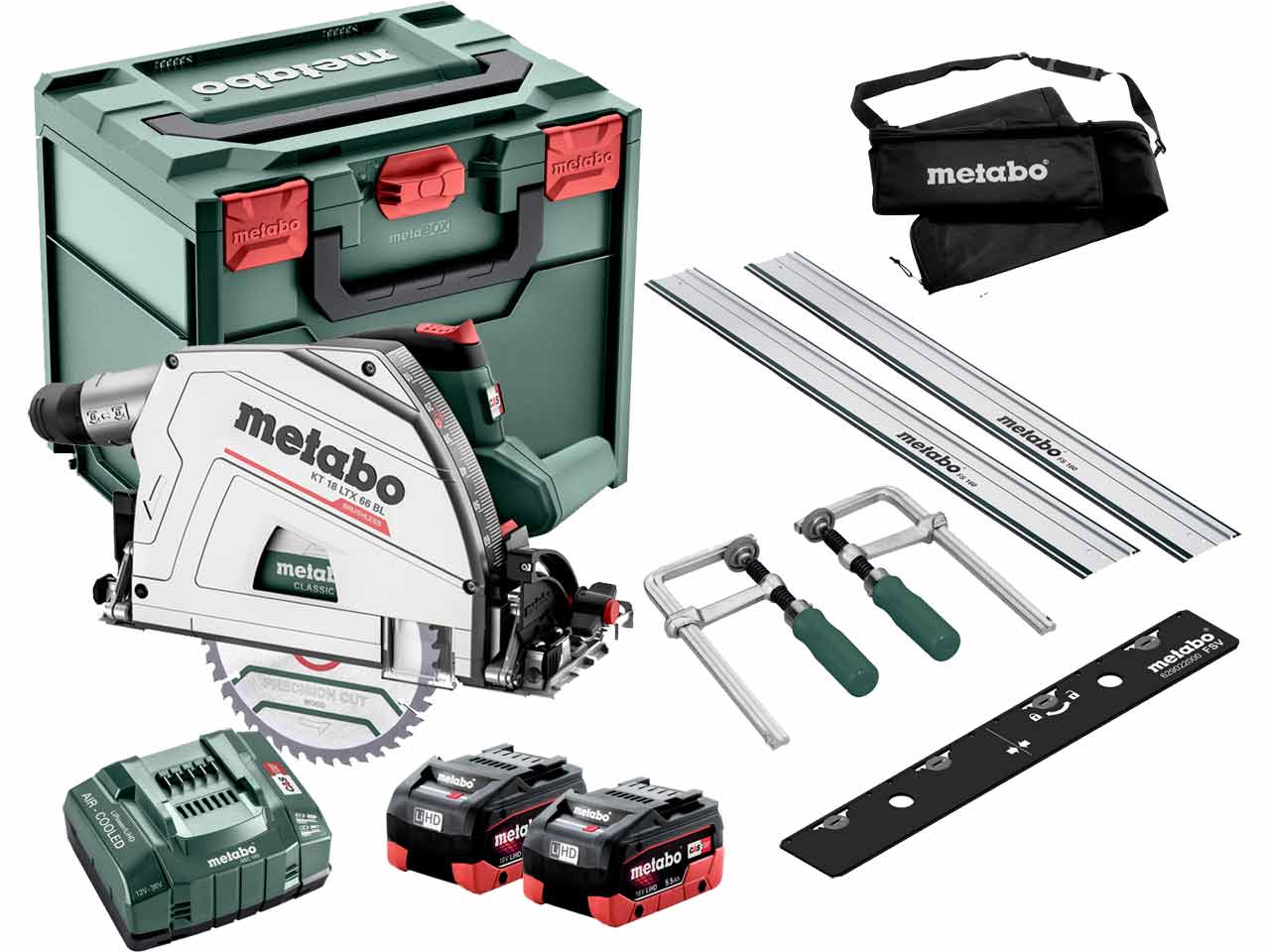 Metabo 18v 2x5.5Ah Brushless Plunge Cut Saw FS Rail Guide Kit eBay