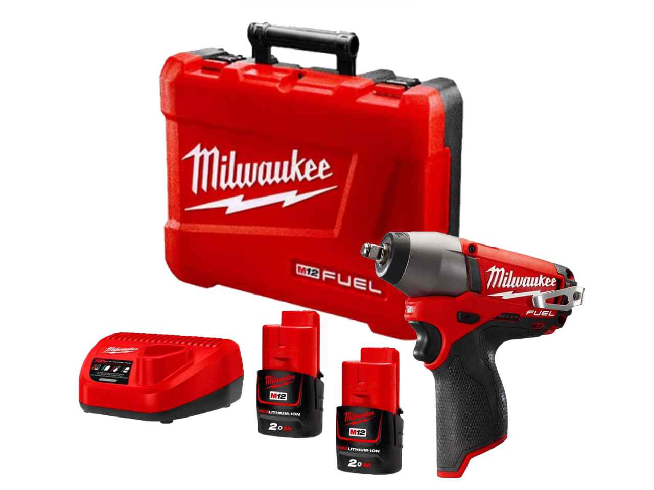 Milwaukee M12CIW38-202C 12v Fuel 3/8in Impact Wrench 2 x 2 ...