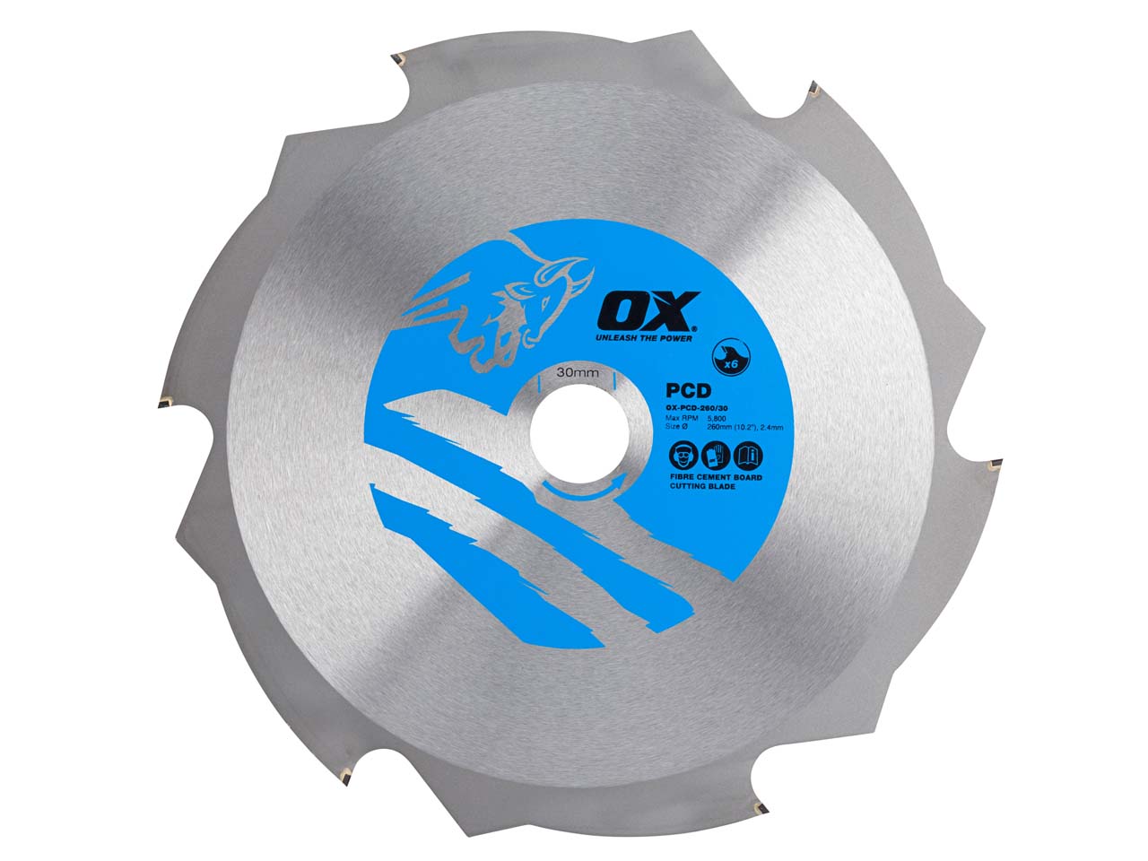 Ox Tools OX-PCD-260/30 Fibre Cement Cutting Blade 260mm x 30mm