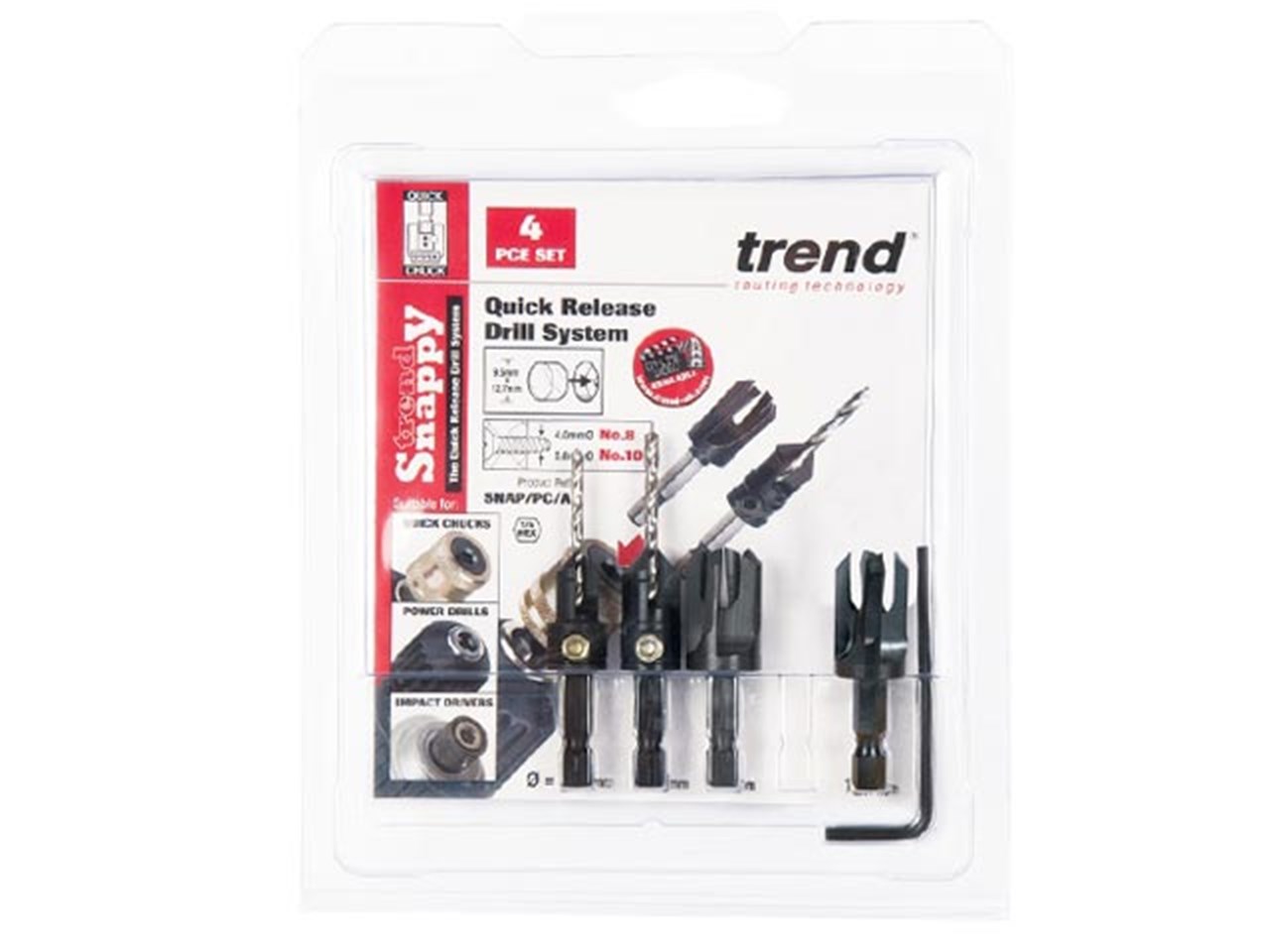 Trend SNAP/PC/A Snappy 4 Piece Plug Cutter Set