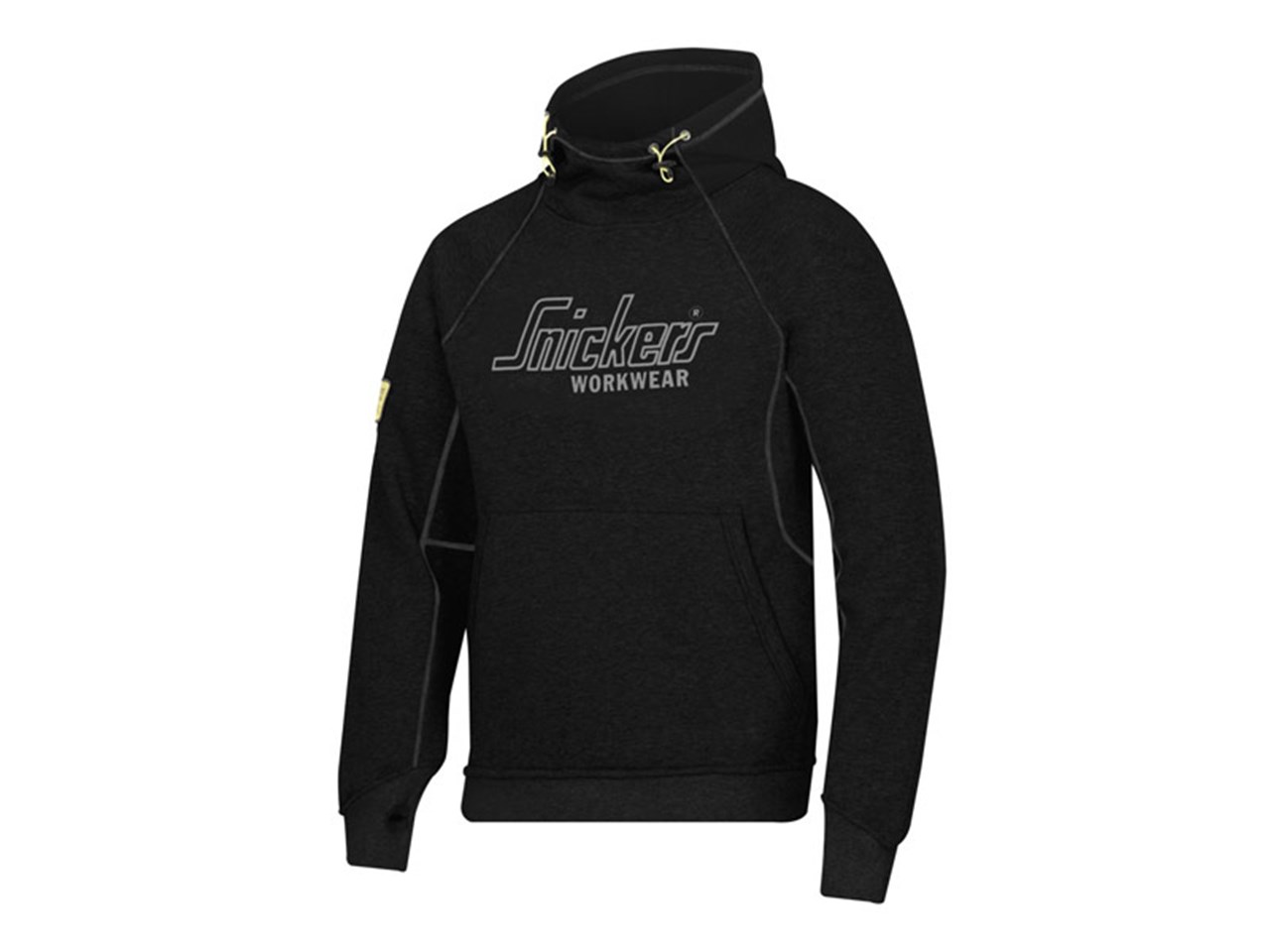 Snickers 28150400006 Logo Hoodie with Kangaroo Front Pocket L Black