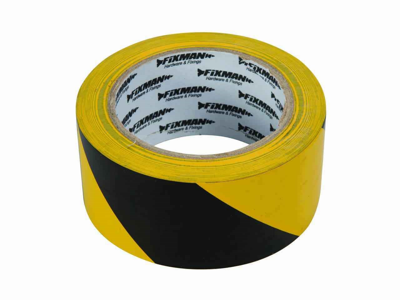 Fixman 190195 Hazard Tape 50mm X 33m Black Yellow